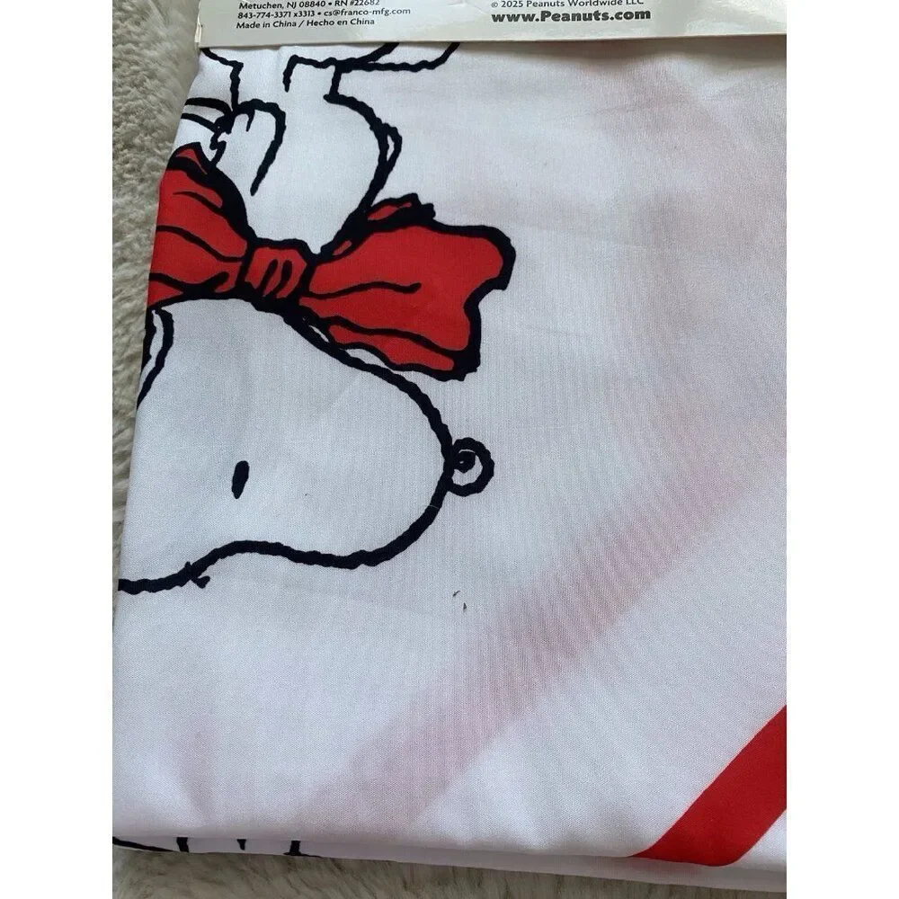 Peanuts Snoopy Woodstock Christmas Presents Fabric‎ Shower Curtain 72X72” NEW